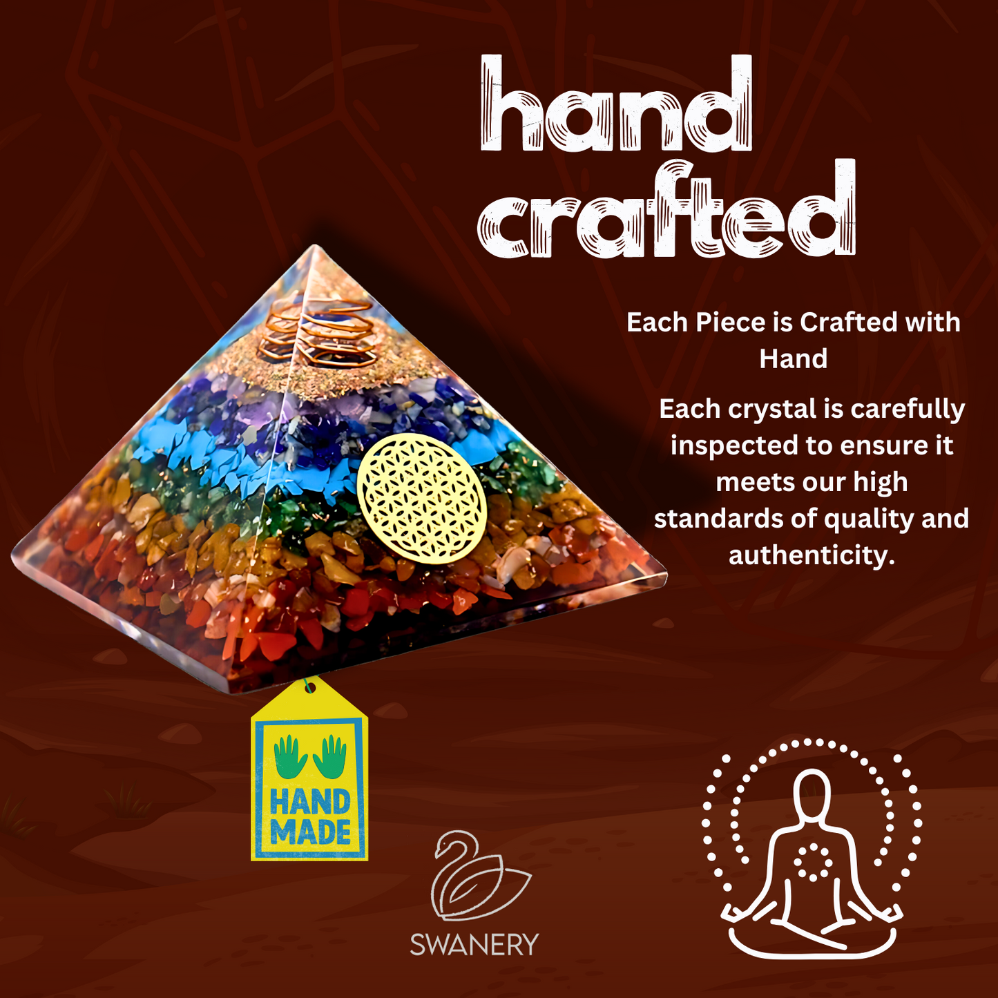 7 Chakra Orgone Pyramid for E-Energy Protection & Healing