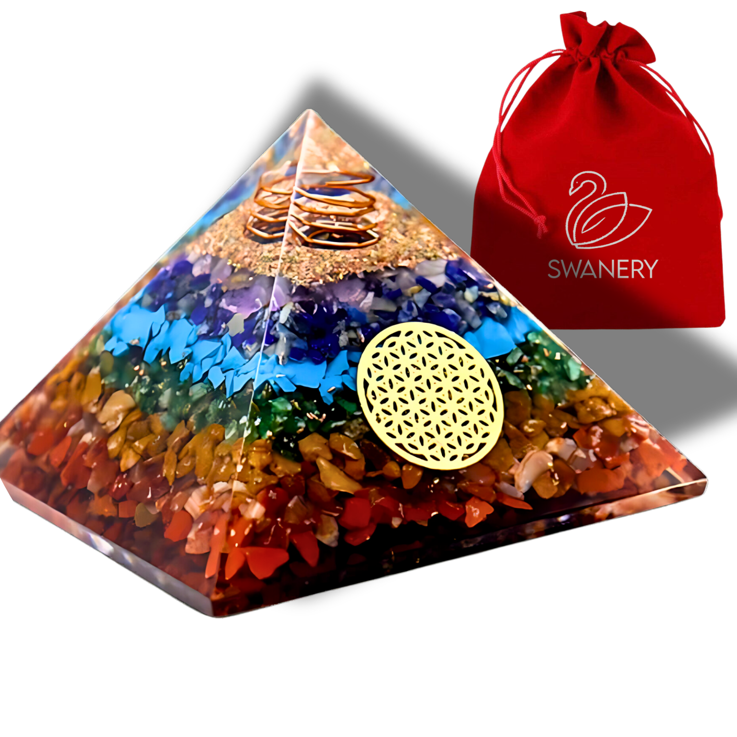 7 Chakra Orgone Pyramid for E-Energy Protection & Healing