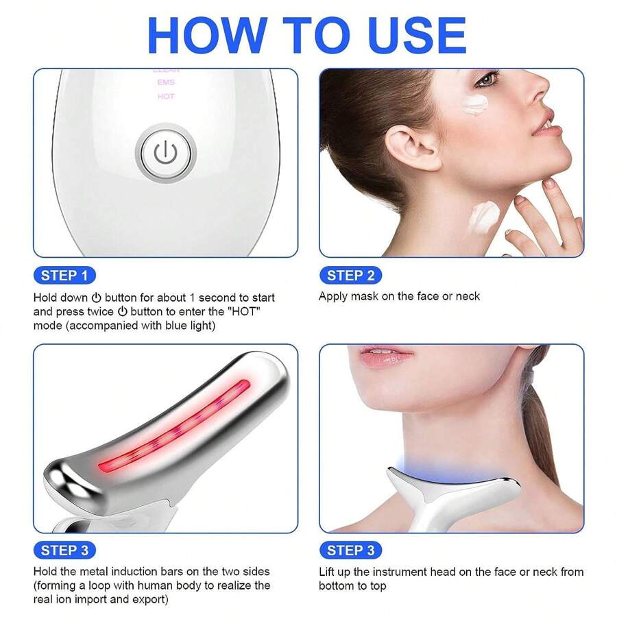 Professional LED Micro-Current Massager – Anti-Wrinkle & Skin Tightening Device for Face & Neck