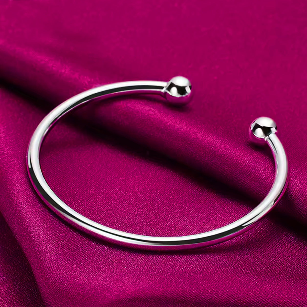 Swanery Sterling Silver Torque Bangle For Ladies (5mm)