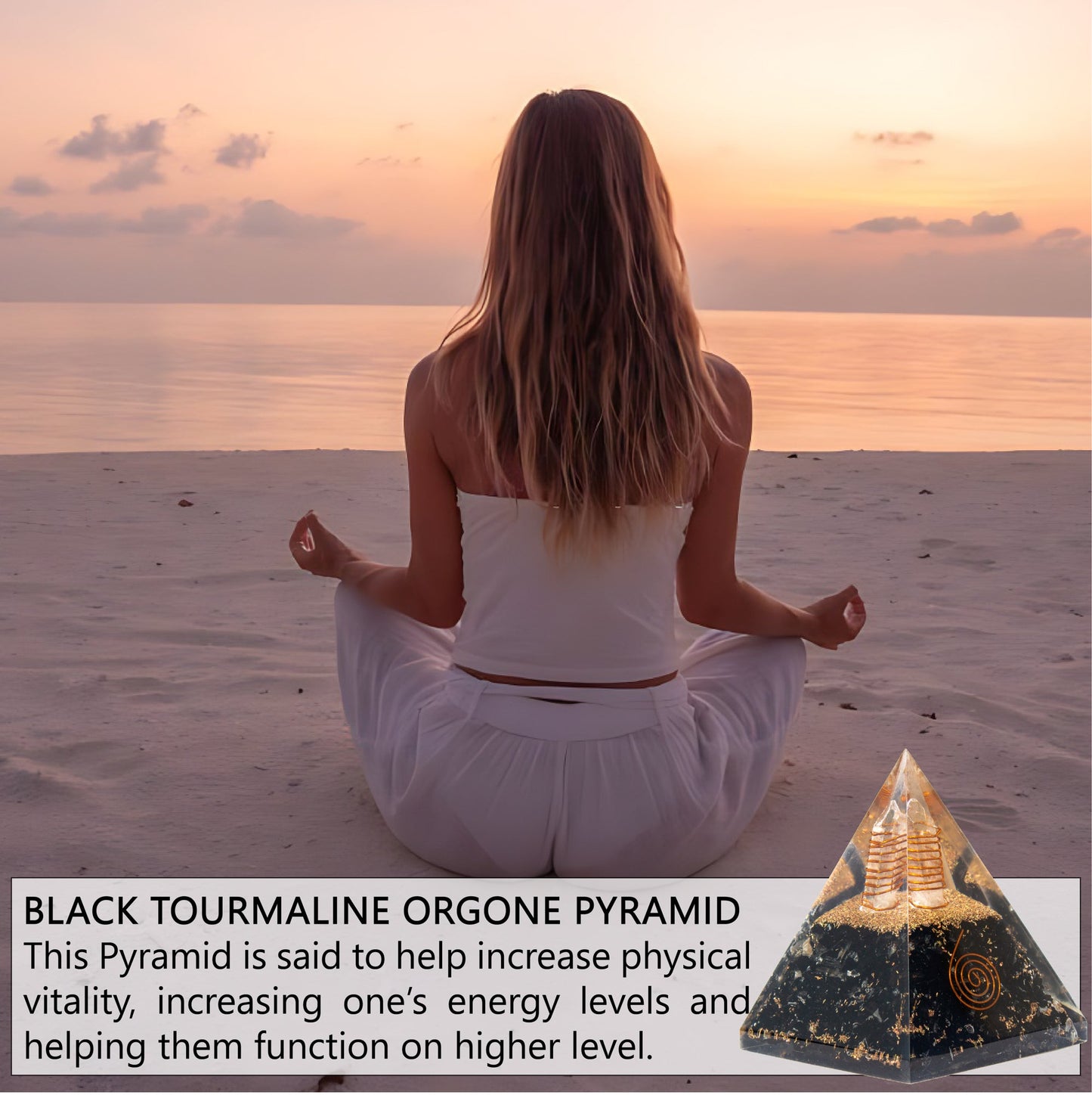 Black Tourmaline Orgone Pyramid for Protection & Security
