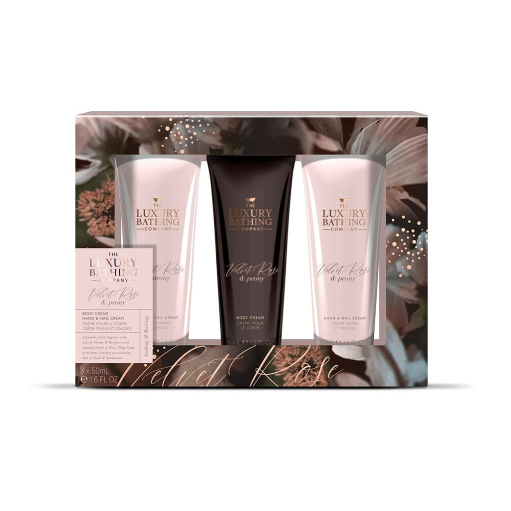 The Luxury Bathing Company Velvet Rose & Peony Tempting Trio Gift Set - Swanery