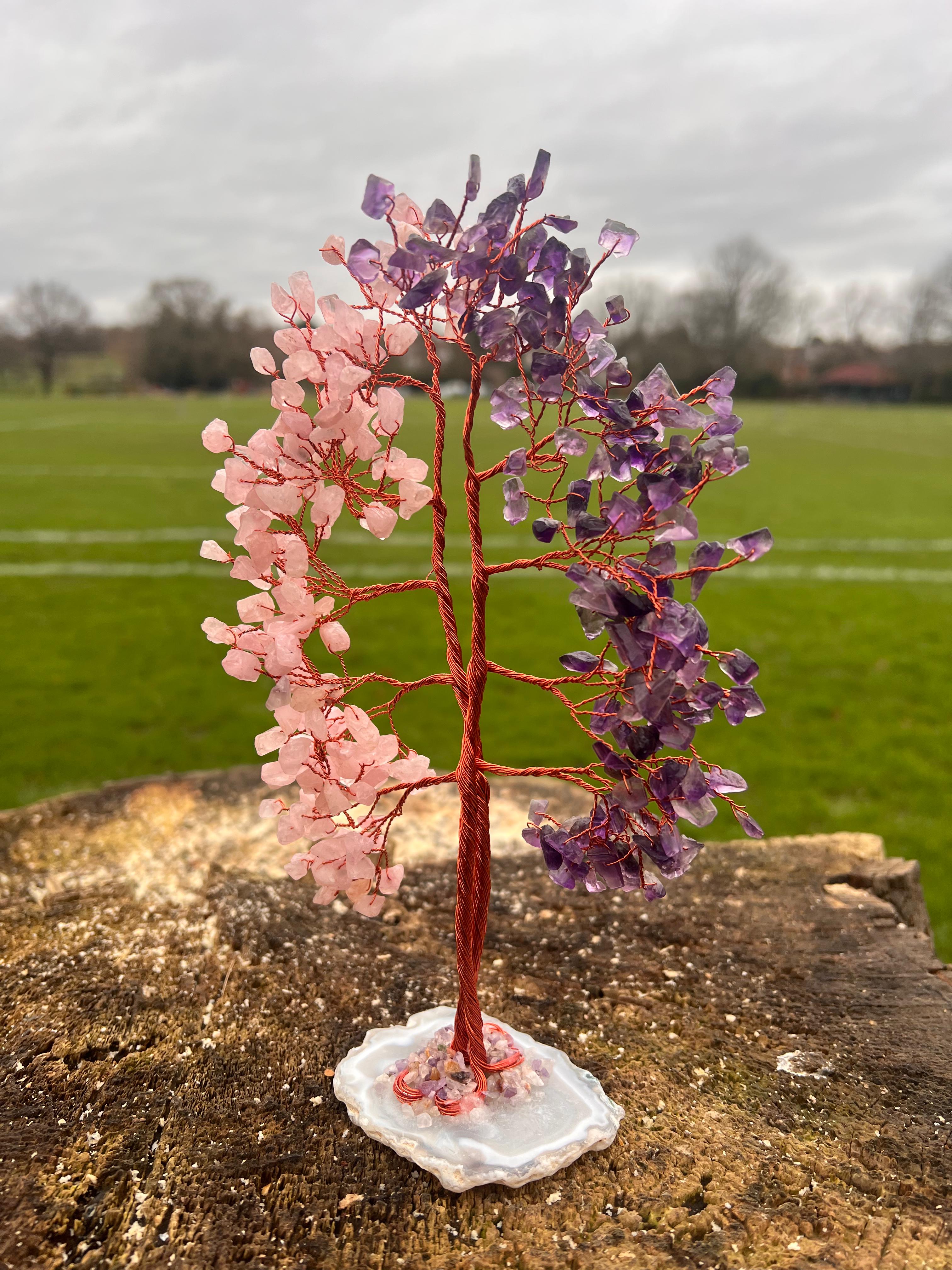 Anxiety relief, Serenity & Love: Handcrafted Crystal Feng Shui Tree for Positive Energy, Relaxation, and Emotional Healing