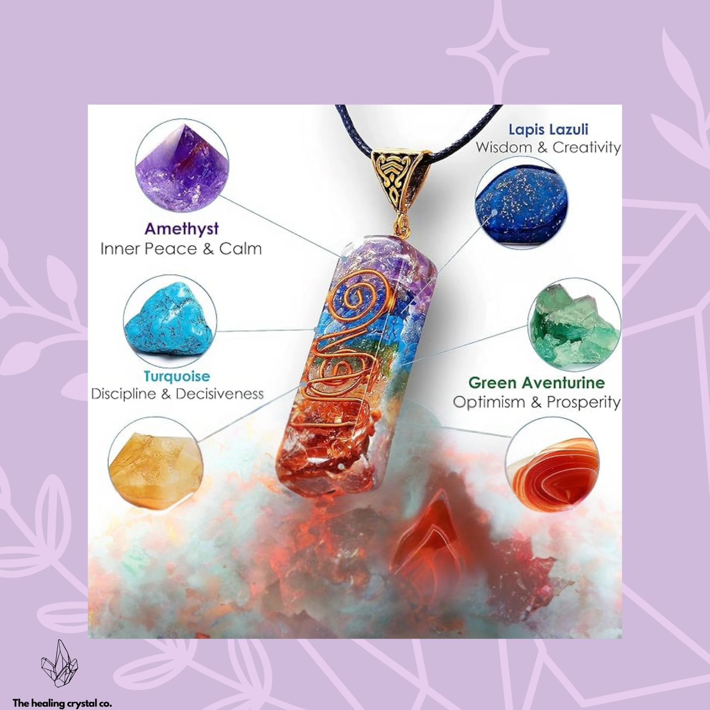 7 Chakra Gemstone Tree of life, Healing Stone for Gift and House Decor With Oragone Pendant spiritual gifts for women