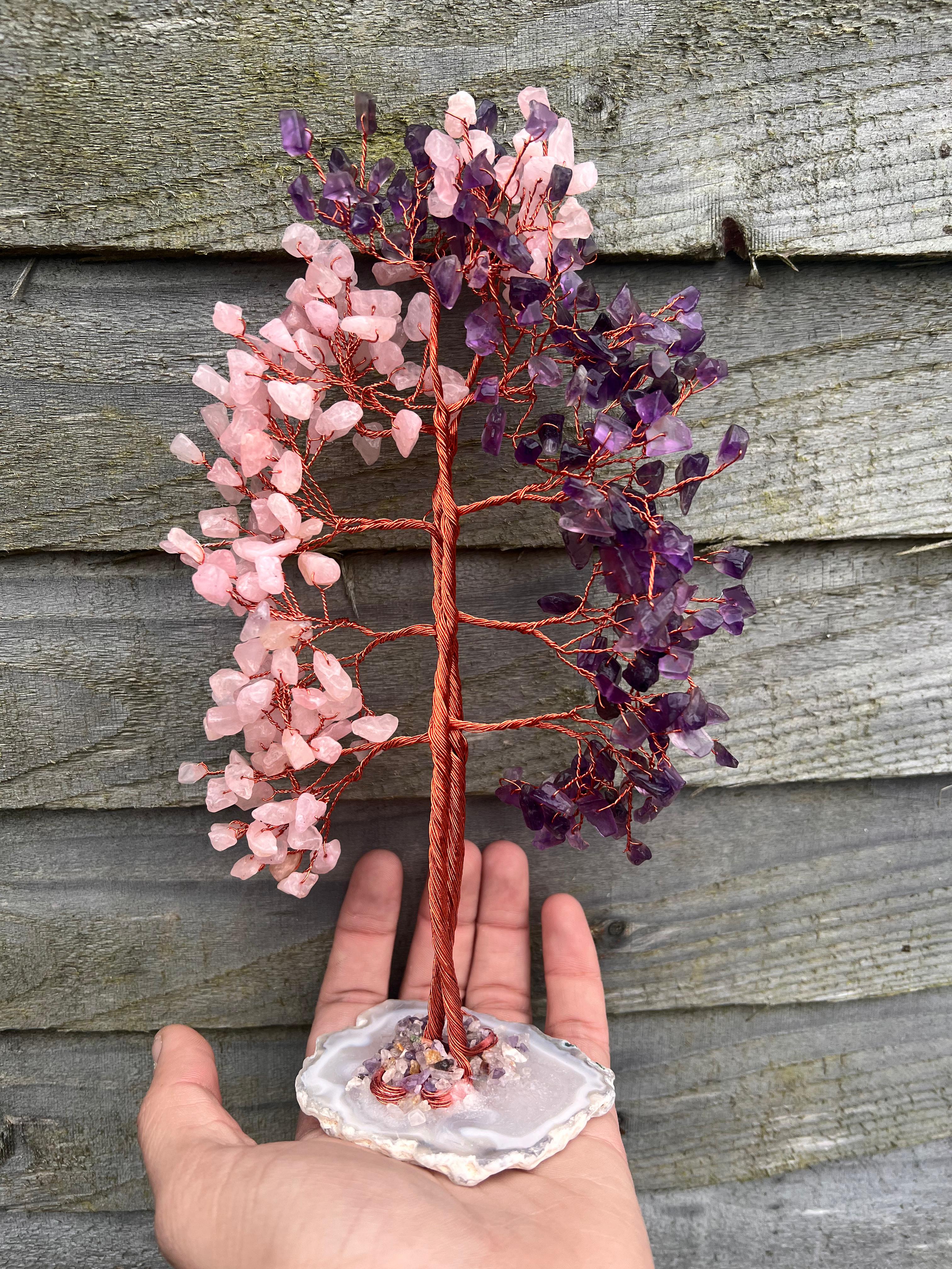 Anxiety relief, Serenity & Love: Handcrafted Crystal Feng Shui Tree for Positive Energy, Relaxation, and Emotional Healing