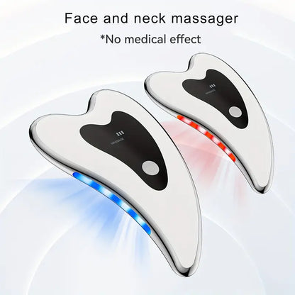 Lymphatic Drainage Electric Gua Sha Massager – Heat, Light & Vibration Therapy for Glowing Skin