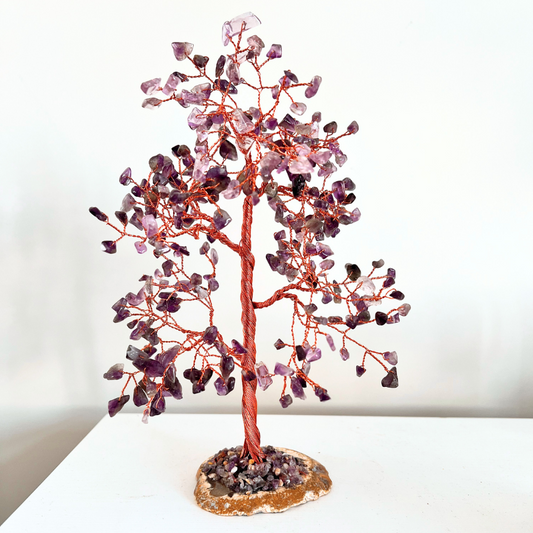 Reiki Energy Charged Crystal Amethyst  Tree Of Life With Amethyst Gemstone tree