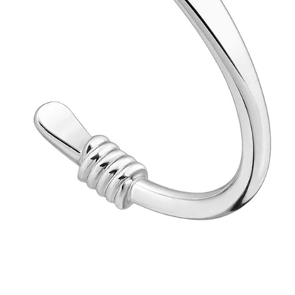 Swanery Men's 925 Sterling Silver Spiral Ends Cuff Bangle Bracelet Gifts for Men