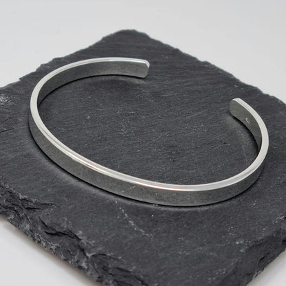 Swanery Men's 925 Sterling Silver Torque Bangle – Handmade Solid Silver Cuff Bracelet For Men