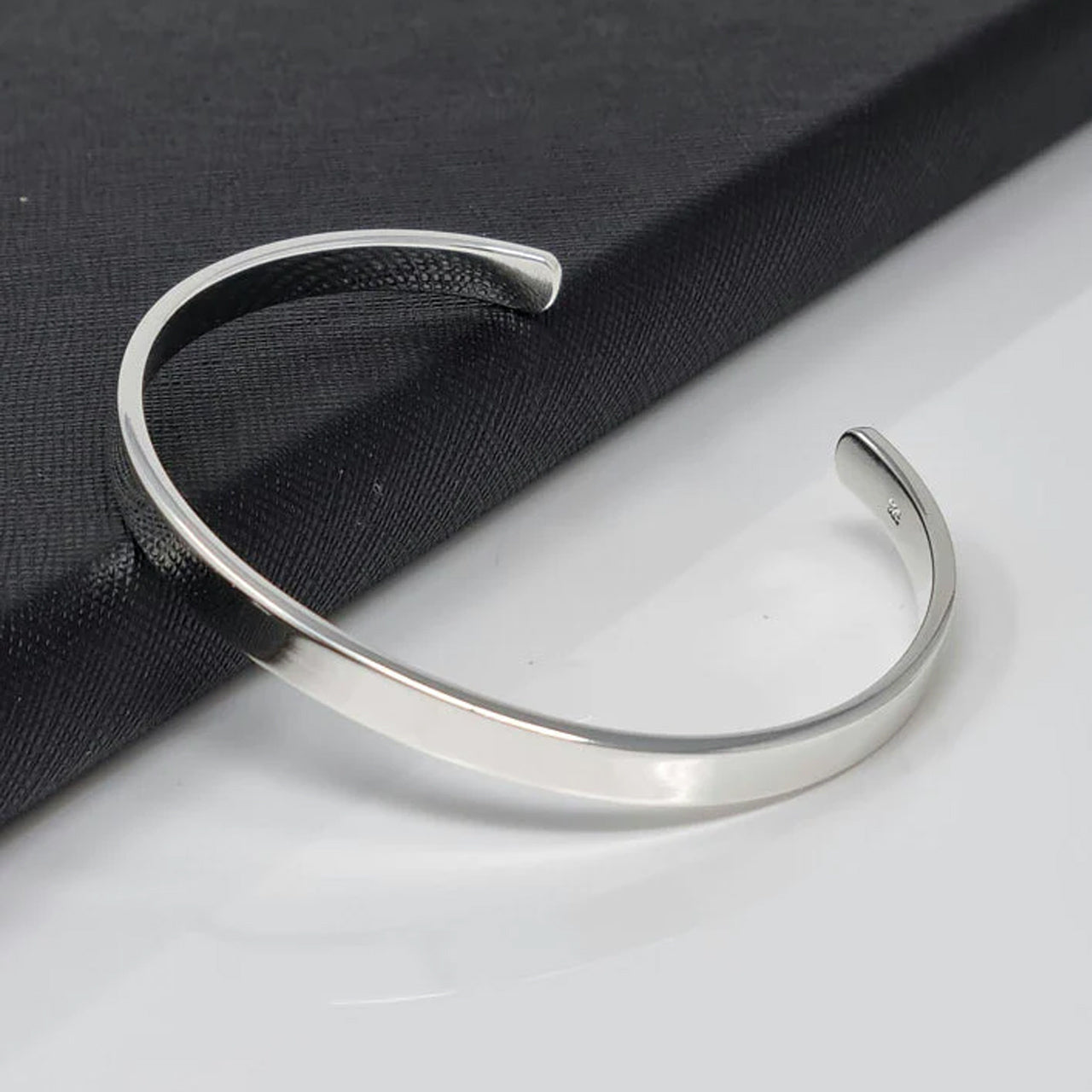 Swanery Men's 925 Sterling Silver Torque Bangle – Handmade Solid Silver Cuff Bracelet For Men