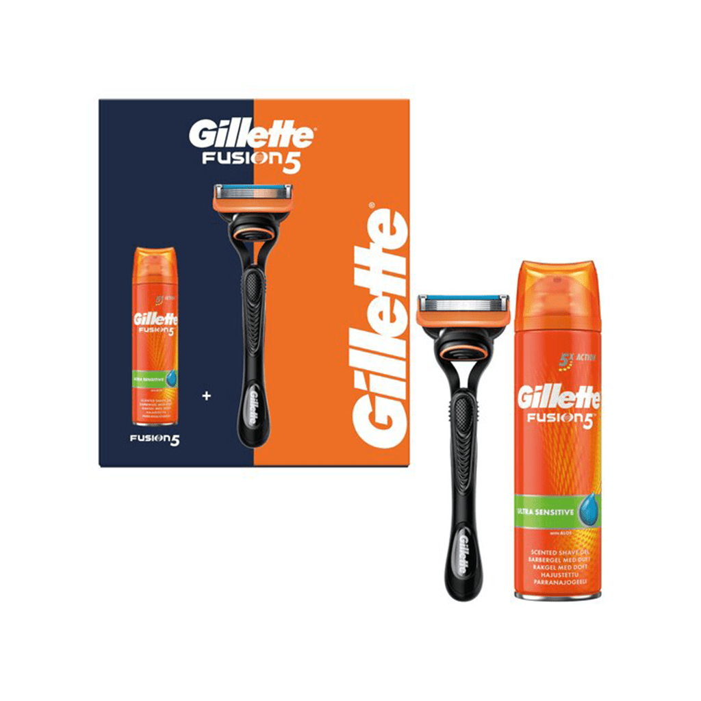 Gillette Fusion 5 Proglide Precise Set 2 Piece Gift Set (1Up Razor + 200ml Shave Gel Ultra Sensitive) - Swanery