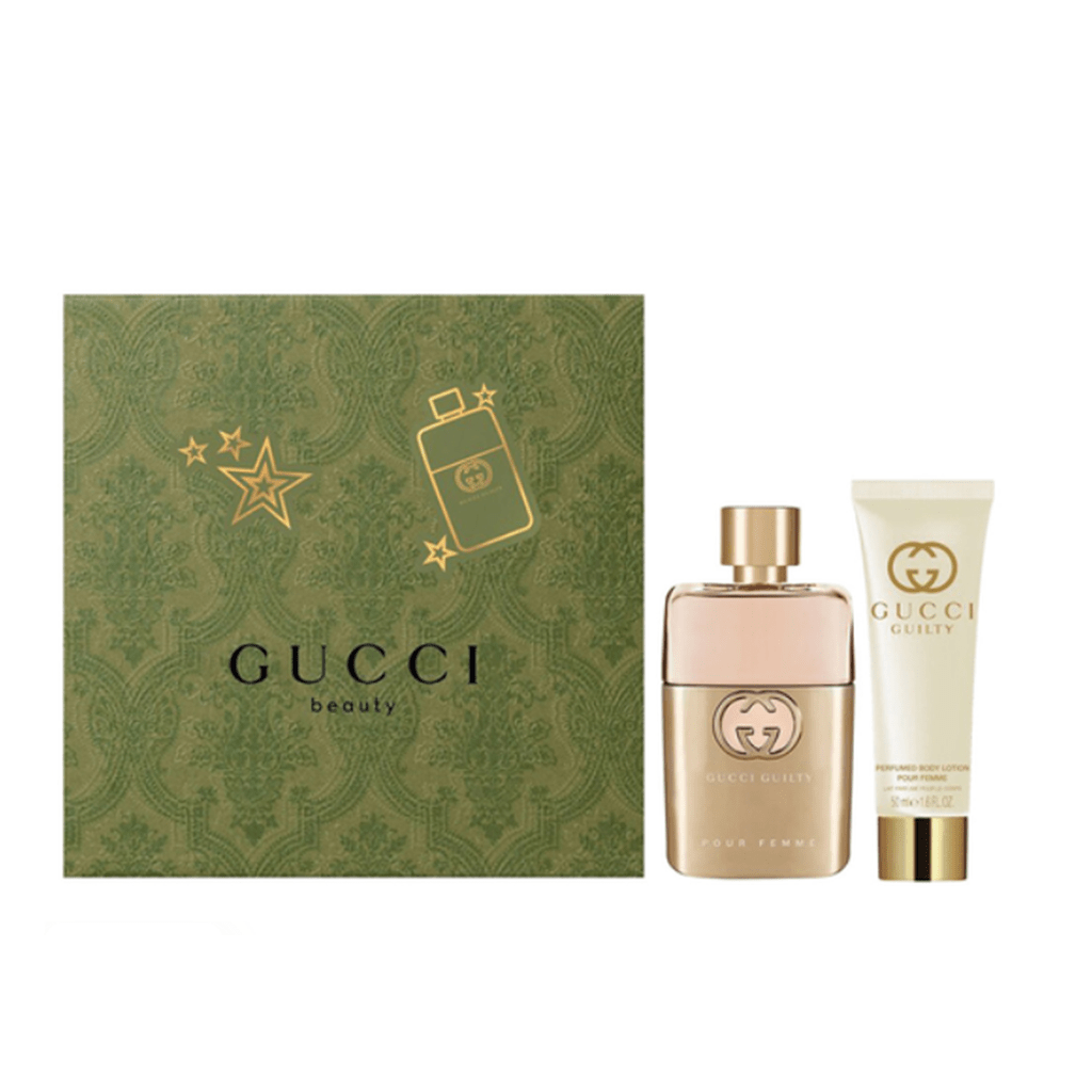 Gucci Guilty Pour Femme Eau de Parfum Women's Gift Set Spray (50ml) with 50ml Body Lotion - Swanery