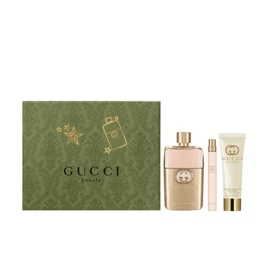 Gucci Guilty Pour Femme Eau de Parfum Women's Perfume Gift Set (90ml) with Body Lotion and 10ml EDP - Swanery