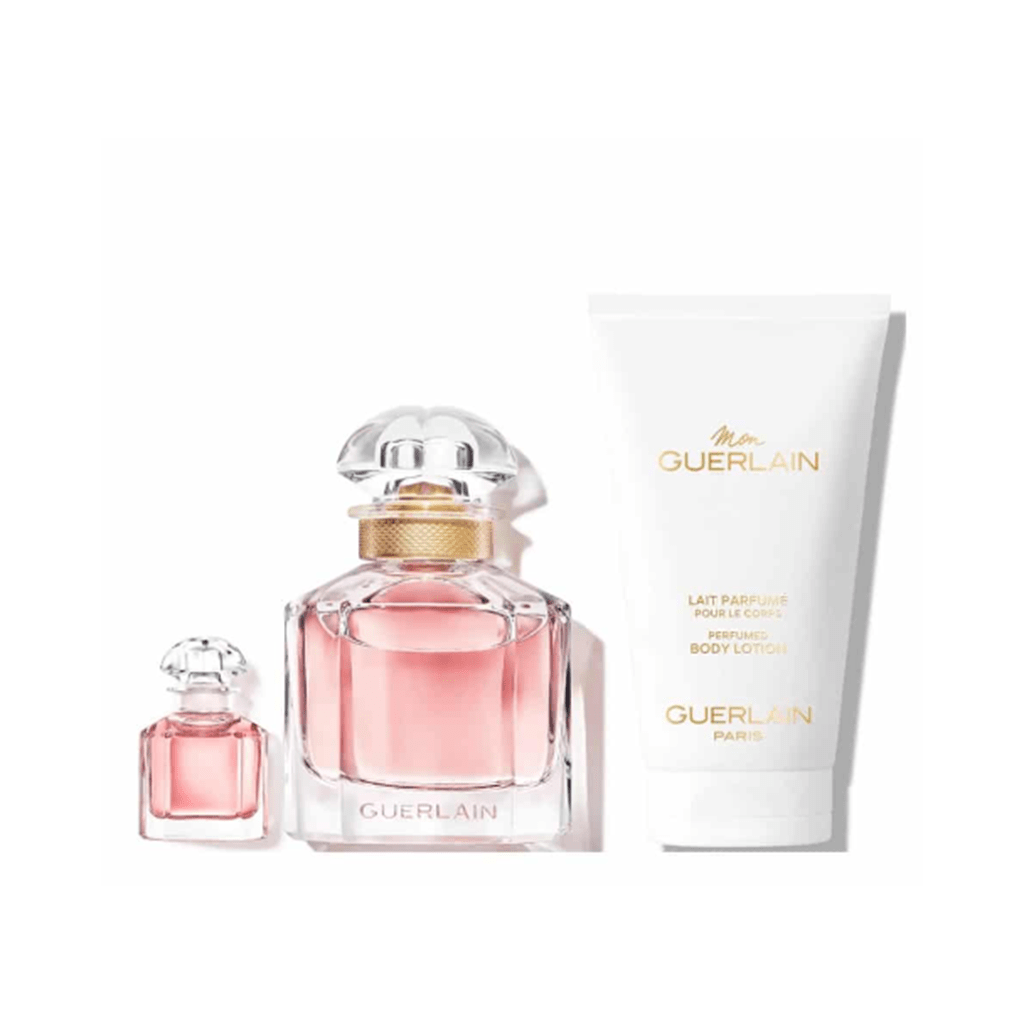 Guerlain Mon Guerlain Eau de Parfum Women's Perfume Gift Set Spray (50ml) with 75ml Body Lotion + 5ml EDP - Swanery