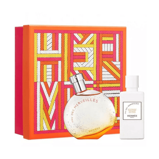 Hermes Eau Des Merveilles Eau De Toilette Unisex Gift Set (50ml) with 40ml Body Lotion - Swanery