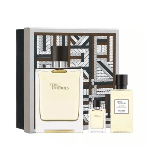 Hermes Terre D'Hermes Eau de Toilette Men's Gift Set Spray (100ml) with Shower Gel & 5ml EDT - Swanery