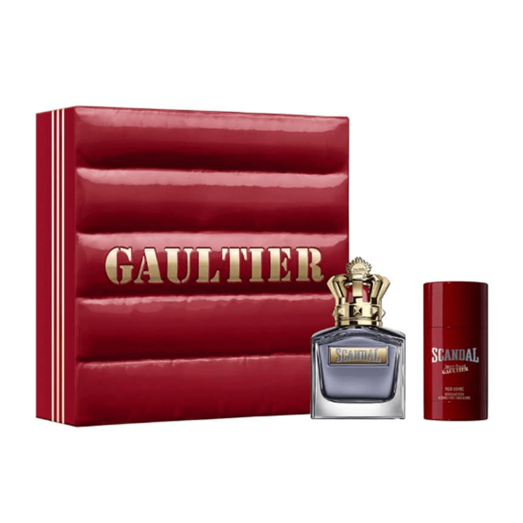 Jean Paul Gaultier Scandal Pour Homme Eau de Toilette Men's Aftershave Gift Set Spray (100ml) with 75g Deodorant Stick - Swanery