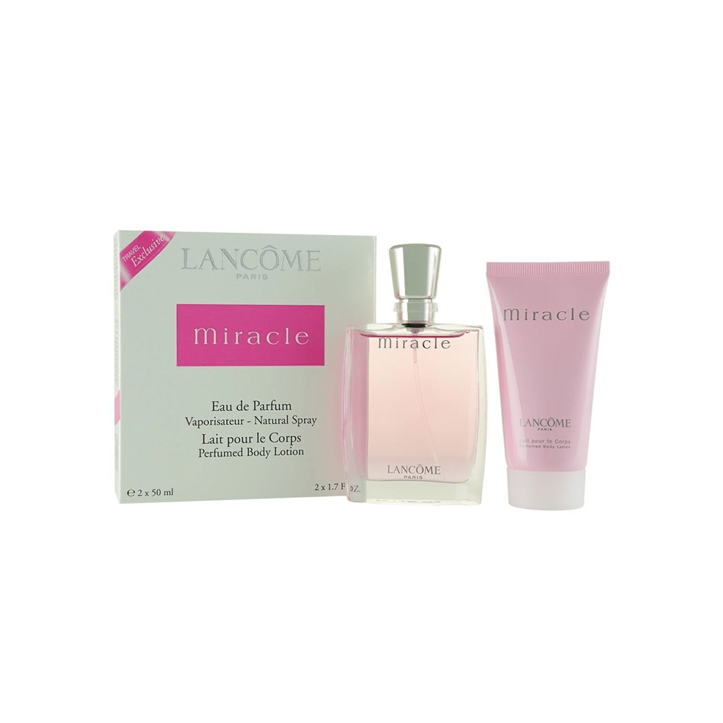 Lancome Miracle Eau de Parfum Women's Gift Set Spray (50ml) with Body Lotion - Swanery