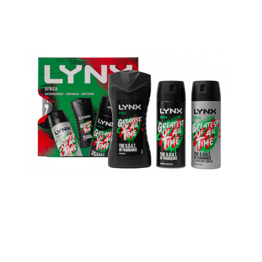 Lynx Africa Trio 3 Piece Gift Set (225ml Body Wash with 150ml Body Spray & 150ml Anti Perspirant) - Swanery