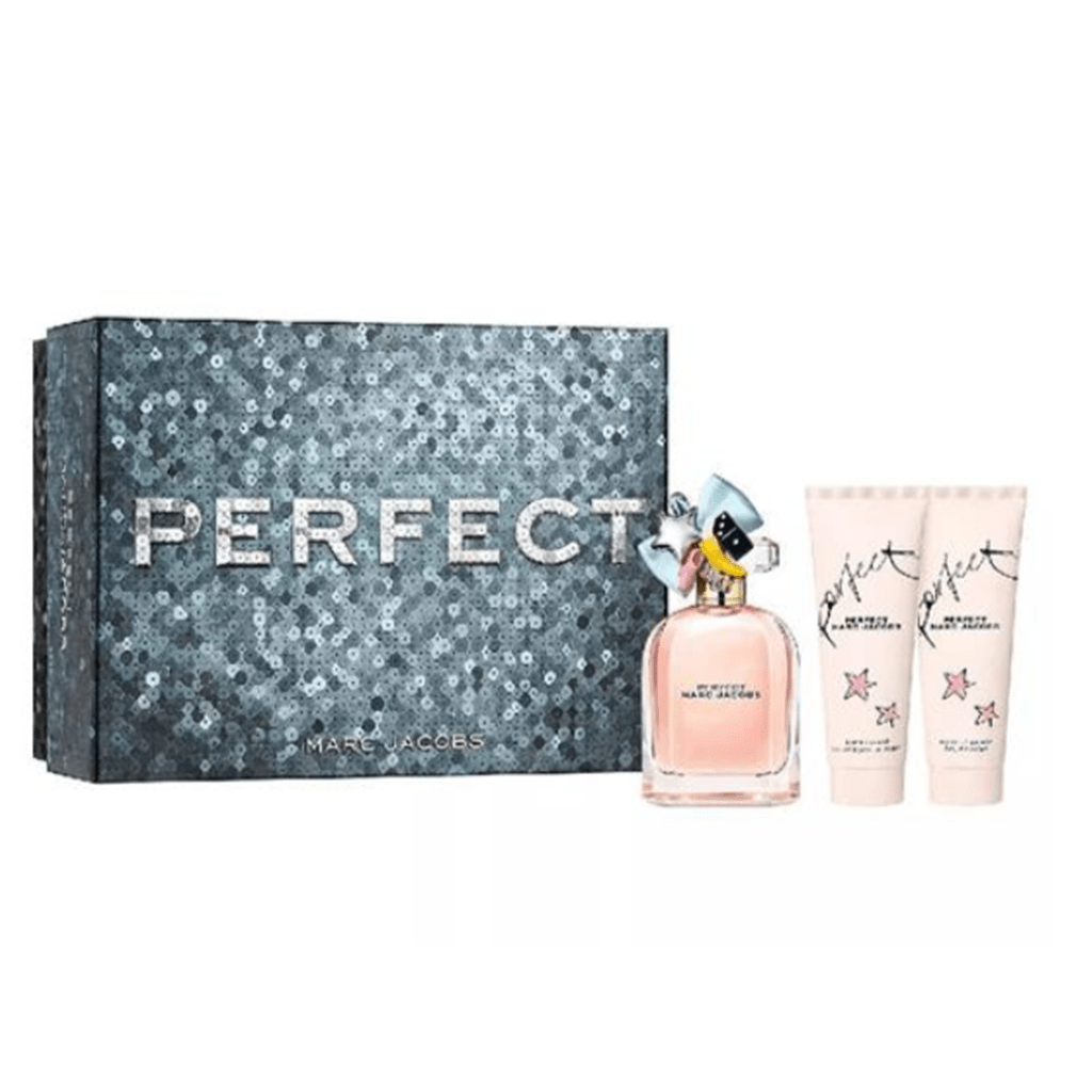 Marc Jacobs Perfect Eau de Parfum Women's Perfume Gift Set Spray (100ml) with Shower Gel & Body Lotion - Swanery