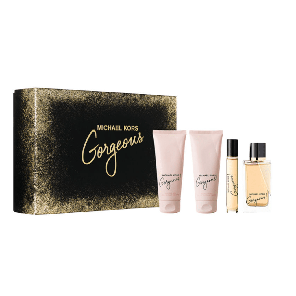 Michael Kors Gorgeous Eau de Parfum Women's Perfume Gift Set Spray (100ml) with 100ml Shower Gel, 100ml Body Lotion + 10ml EDP - Swanery