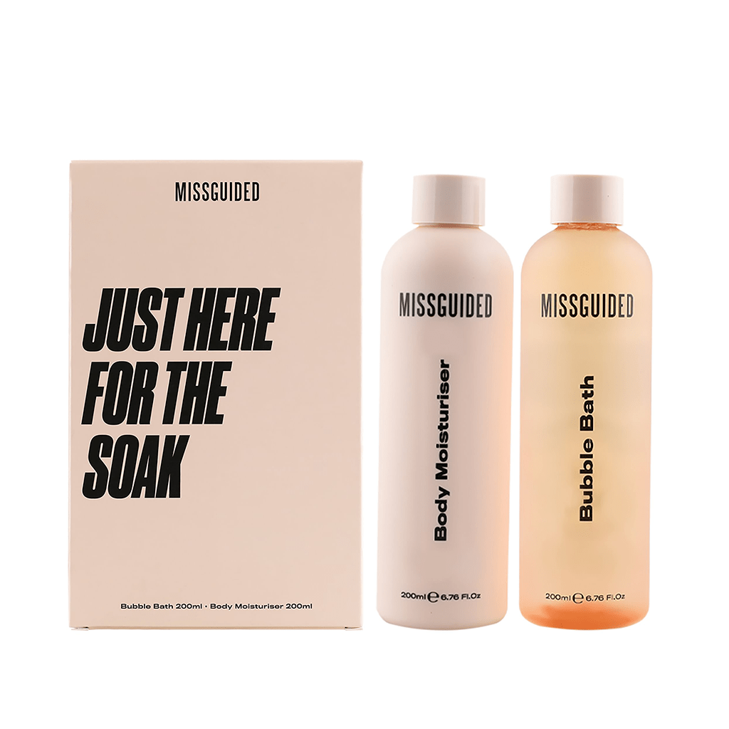 Missguided Just Here For The Soak Bath & Body Gift Set (Bubble Bath 200ml + Body Moisturiser 200ml) - Swanery