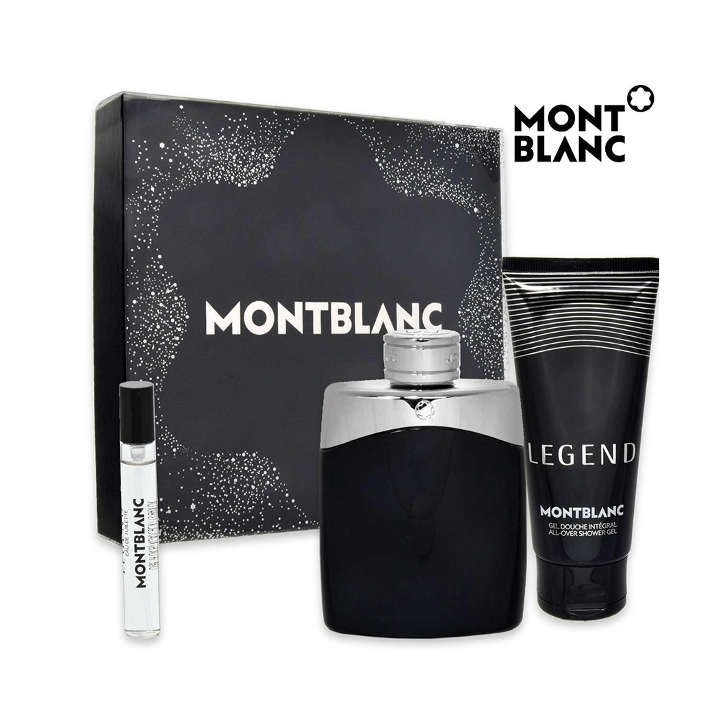 Mont Blanc Legend Eau de Toilette Men's Aftershave Gift Set Spray (100ml) with 100ml Shower Gel + 7.5ml EDT - Swanery