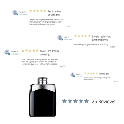 Mont Blanc Legend Eau de Toilette Men's Aftershave Spray (30ml, 50ml, 100ml, 200ml) - Swanery