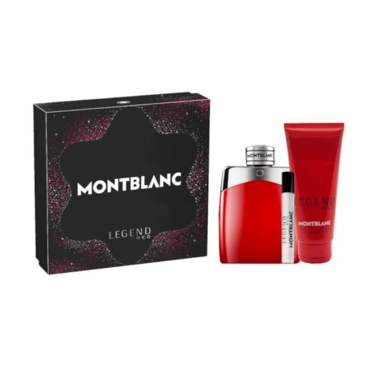 Mont Blanc Legend Red Eau de Parfum Men's Aftershave Gift Set Spray (100ml) with 100ml Shower Gel + 7.5ml EDP Spray - Swanery