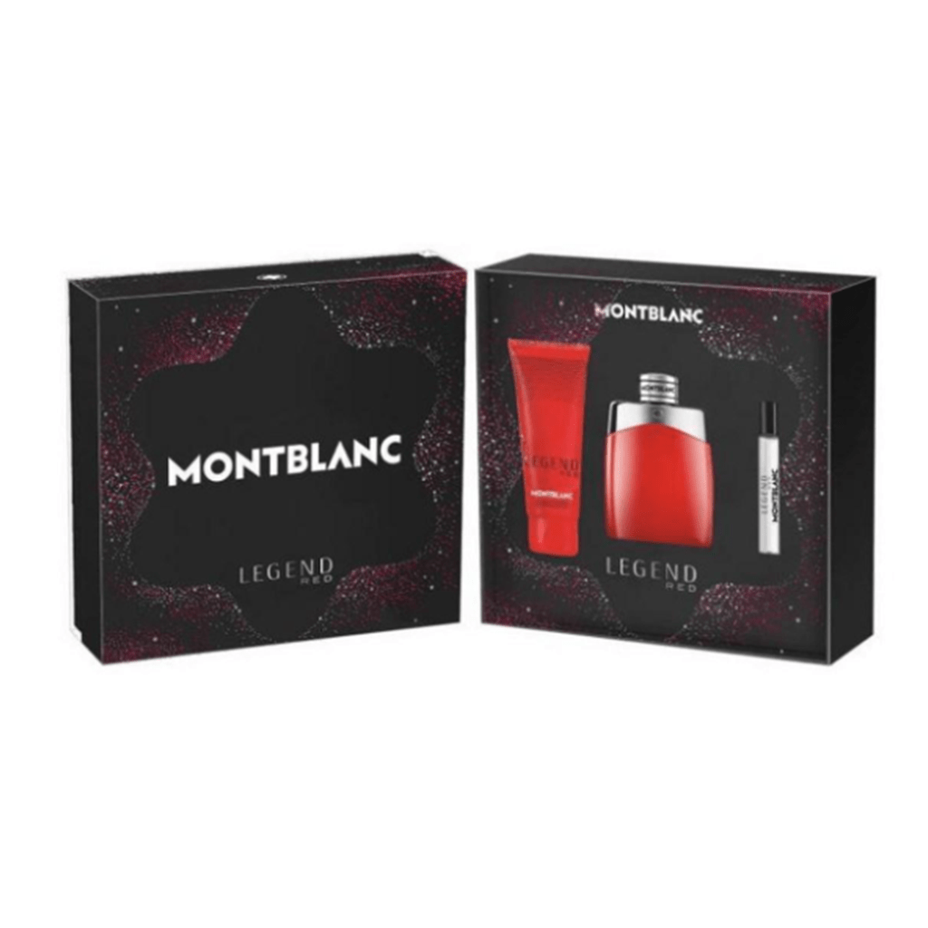 Mont Blanc Legend Red Eau de Parfum Men's Aftershave Gift Set Spray (100ml) with 100ml Shower Gel + 7.5ml EDP Spray - Swanery