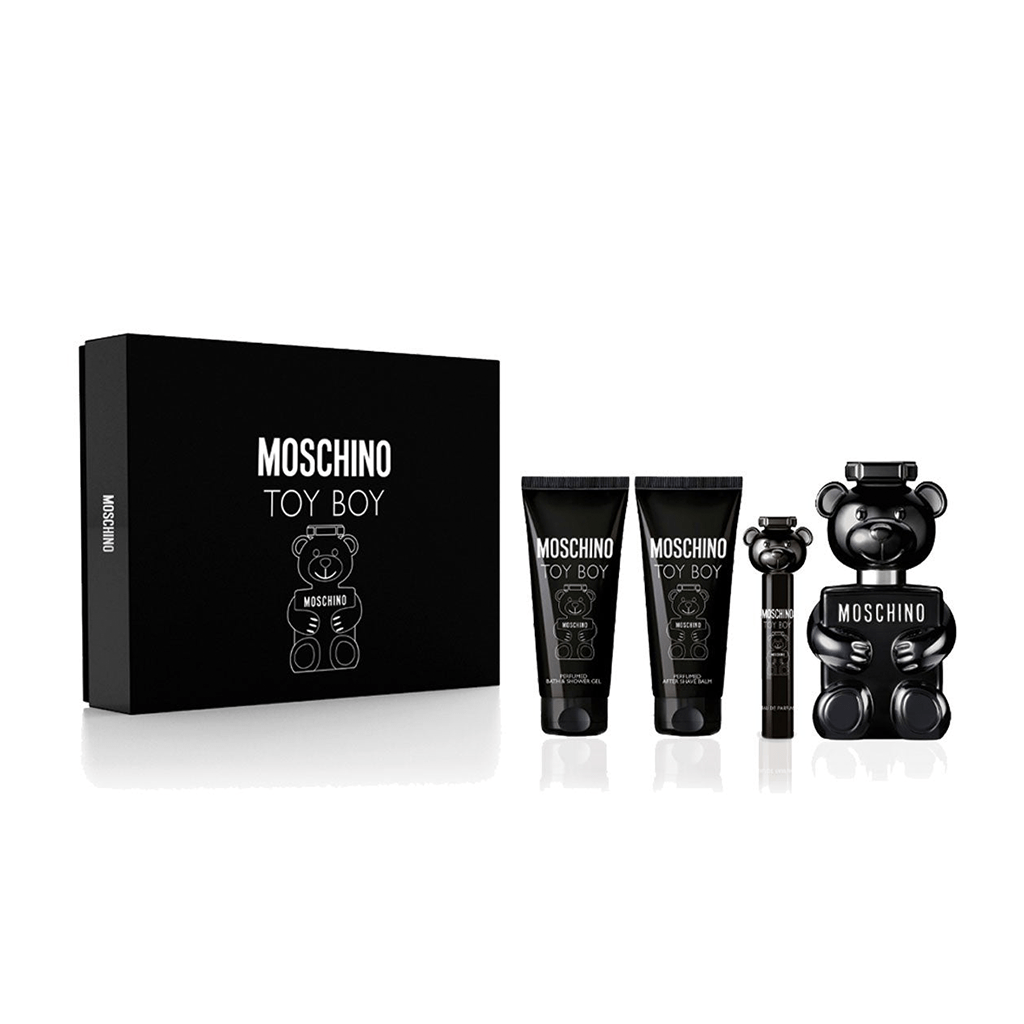 Moschino Toy Boy Eau de Parfum Men's Fragrance Gift Set (100ml) with Bath & Shower Gel, Aftershave Balm & 10ml EDP - Swanery