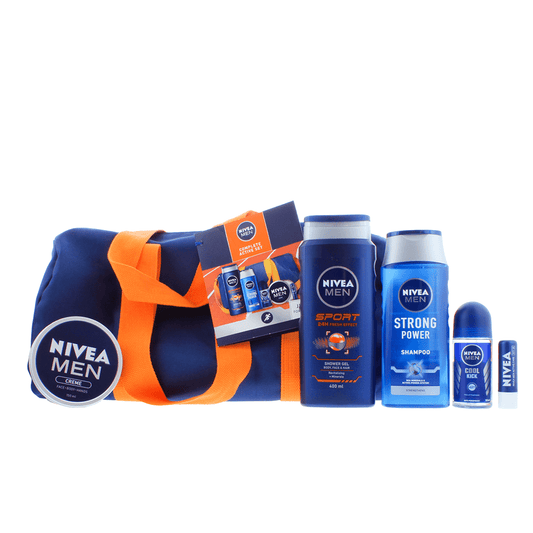 Nivea Men Get Active 6 Piece Gift Set (Shower Gel, Shampoo, Deodorant, Shower Cream, Lip Balm & Bag) - Swanery