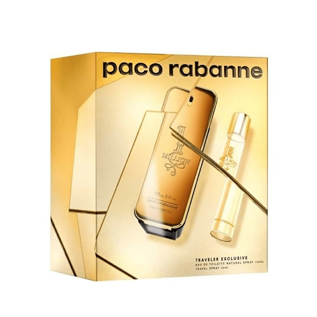 Paco Rabanne 1 Million Eau de Toilette Men's Aftershave Gift Set (100ml) with 20ml EDT - Swanery