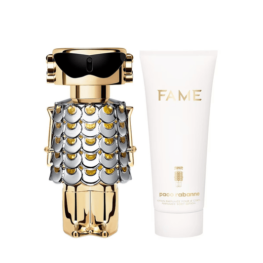 Paco Rabanne Fame Eau de Parfum Women's Perfume Gift Set Spray (50ml) with Body Lotion - Swanery