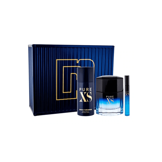 Paco Rabanne Pure XS Eau de Toilette Men's Gift Set Spray (100ml) with Deodorant and 10ml Mini - Swanery