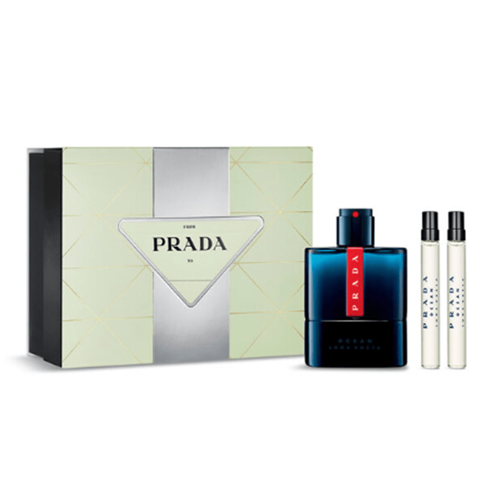 Prada Luna Rossa Carbon Eau de Toilette Men's Aftershave Gift Set Spray (100ml) with 10ml EDT x2 - Swanery