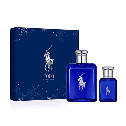 Ralph Lauren Polo Blue Eau de Toilette Men's Aftershave Gift Set Spray (125ml) with 40ml Travel Spray - Swanery