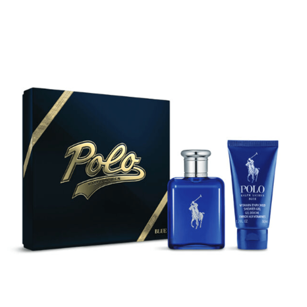 Ralph Lauren Polo Blue Eau de Toilette Men's Aftershave Gift Set Spray (75ml) with 50ml Shower Gel - Swanery