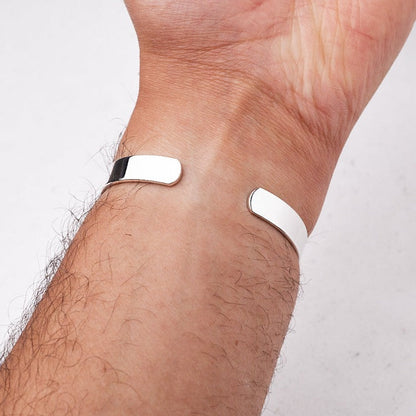 Swanery Men's 925 Sterling Silver Torque Bangle – Handmade Solid Silver Cuff Bracelet For Men