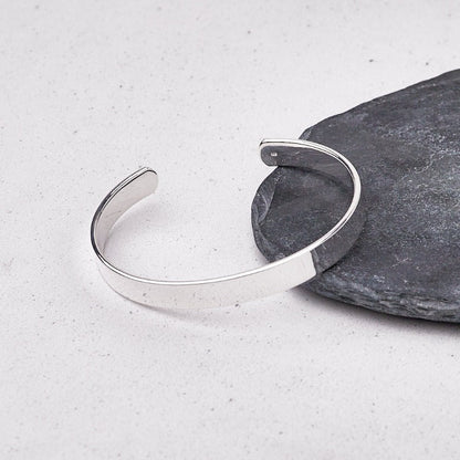 Swanery Men's 925 Sterling Silver Torque Bangle – Handmade Solid Silver Cuff Bracelet For Men