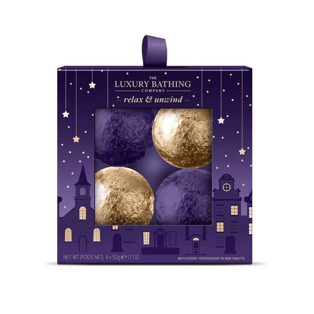 The Luxury Bathing Company Lavender & Bergamot Relax & Unwind Gift Set (4 x 50g Bath Fizzers) - Swanery