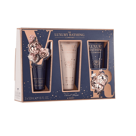 The Luxury Bathing Company Velvet Rose & Peony Tempting Trio Gift Set - Swanery