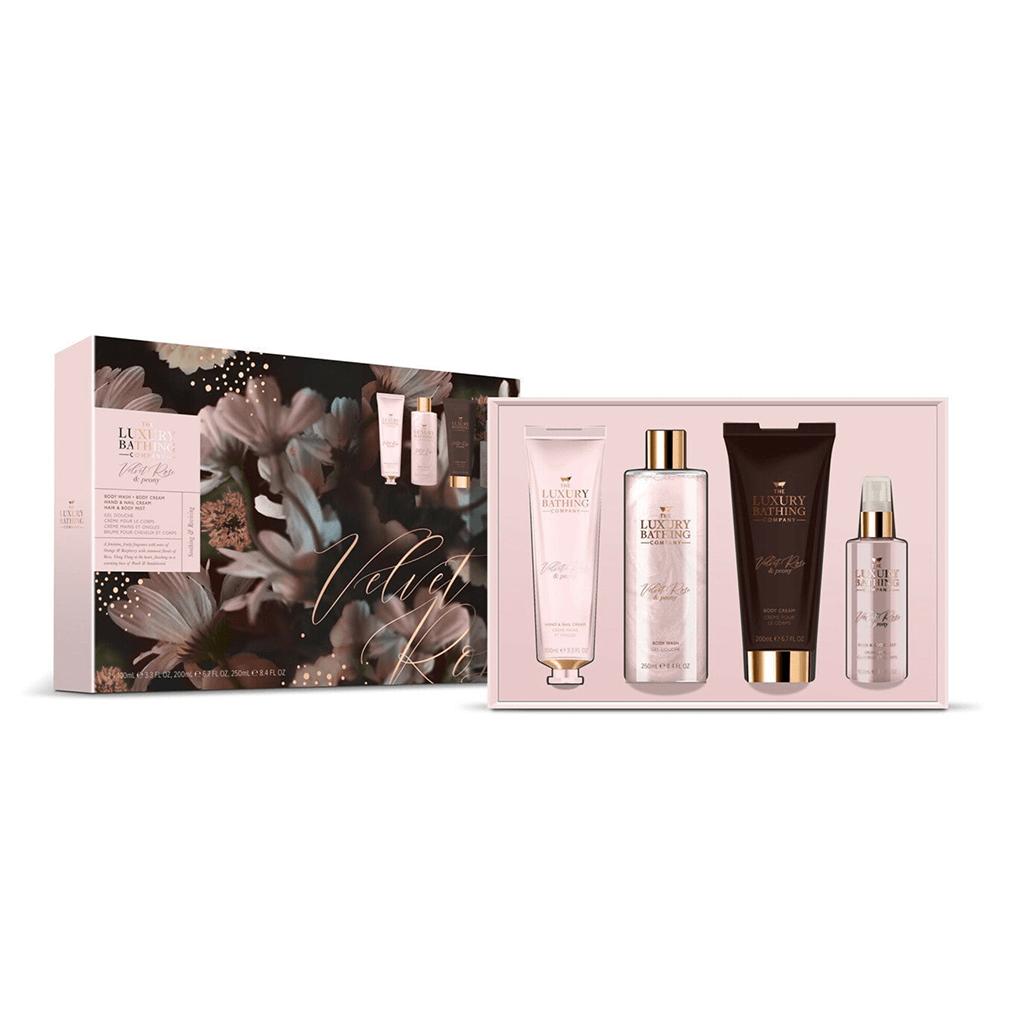 The Luxury Bathing Company Velvet Rose & Peony Ultimate Indulgence Gift Set - Swanery