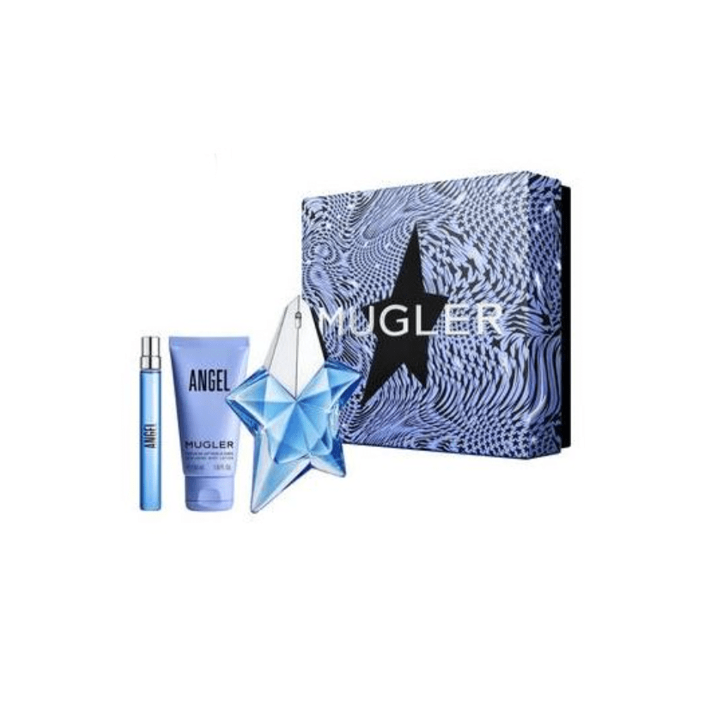 Thierry Mugler Angel Eau de Parfum Women's Perfume Gift Set Spray (50ml) with Body Lotion & 10ml EDP - Swanery