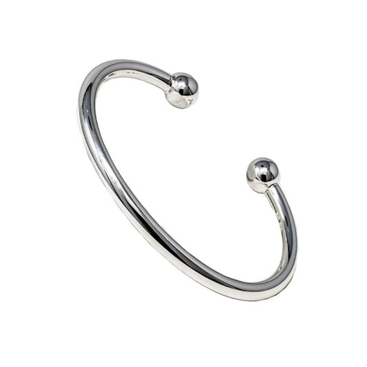 Swanery Men's 925 Sterling Silver Torque Bangle – Handmade Solid Silver Cuff Bracelet For Men