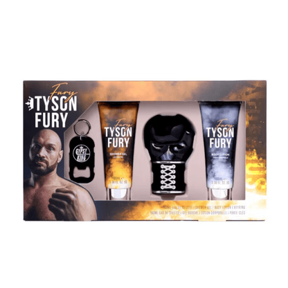 Tyson Fury Eau de Toilette Men's Aftershave Gift Set Spray (100ml) with 100ml Shower Gel + 100ml Body Lotion + Keyring - Swanery