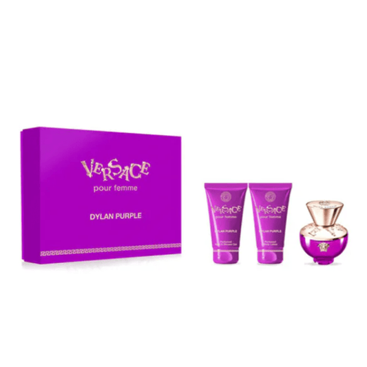 Versace Dylan Purple Pour Femme Eau de Parfum Women's Perfume Gift Set Spray (50ml) with Shower Gel and Body Lotion - Swanery