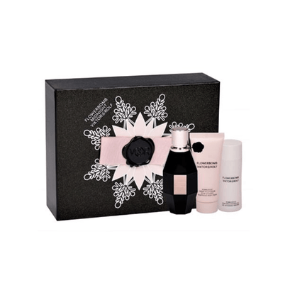 Viktor & Rolf Flowerbomb Midnight Eau de Parfum Women's Perfume Gift Set Spray (50ml) with Shower Gel and Body Cream - Swanery