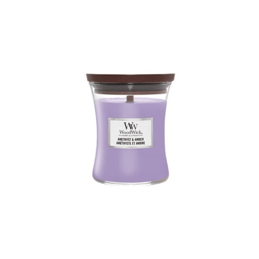 Woodwick Amethyst & Amber Medium Hourglass Candle - Swanery