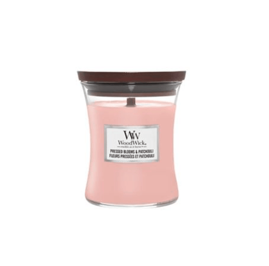 Woodwick Pressed Blooms & Patchouli Medium Hourglass Candle - Swanery